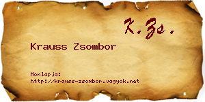 Krauss Zsombor névjegykártya